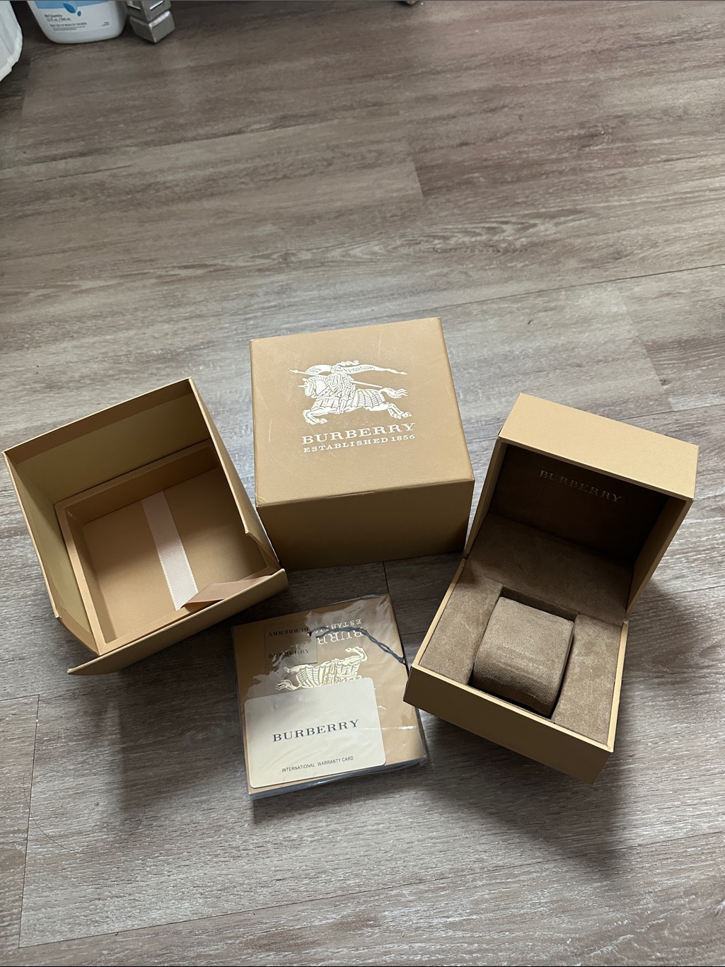 Burberry Watch Presentation Box Set In Tan And Brown